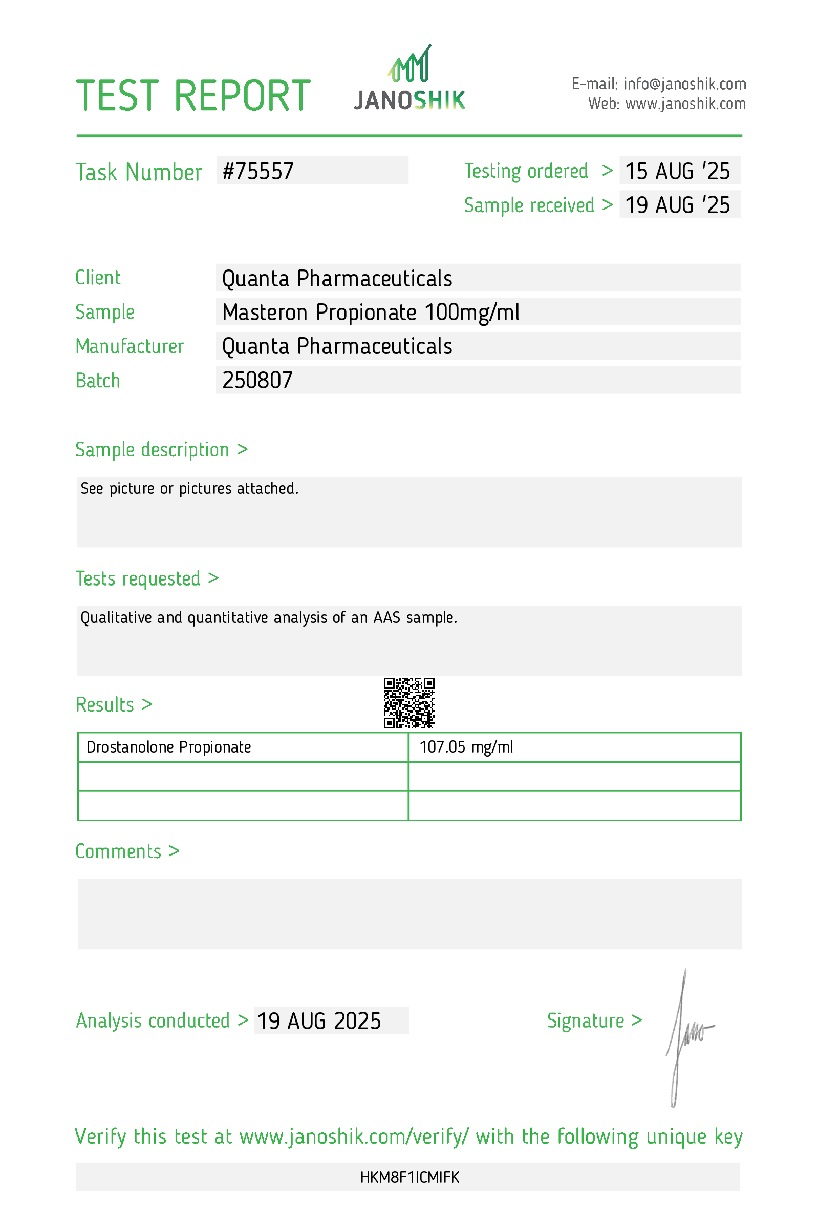 Quanta Pharma Masteron Propionate - Image 3