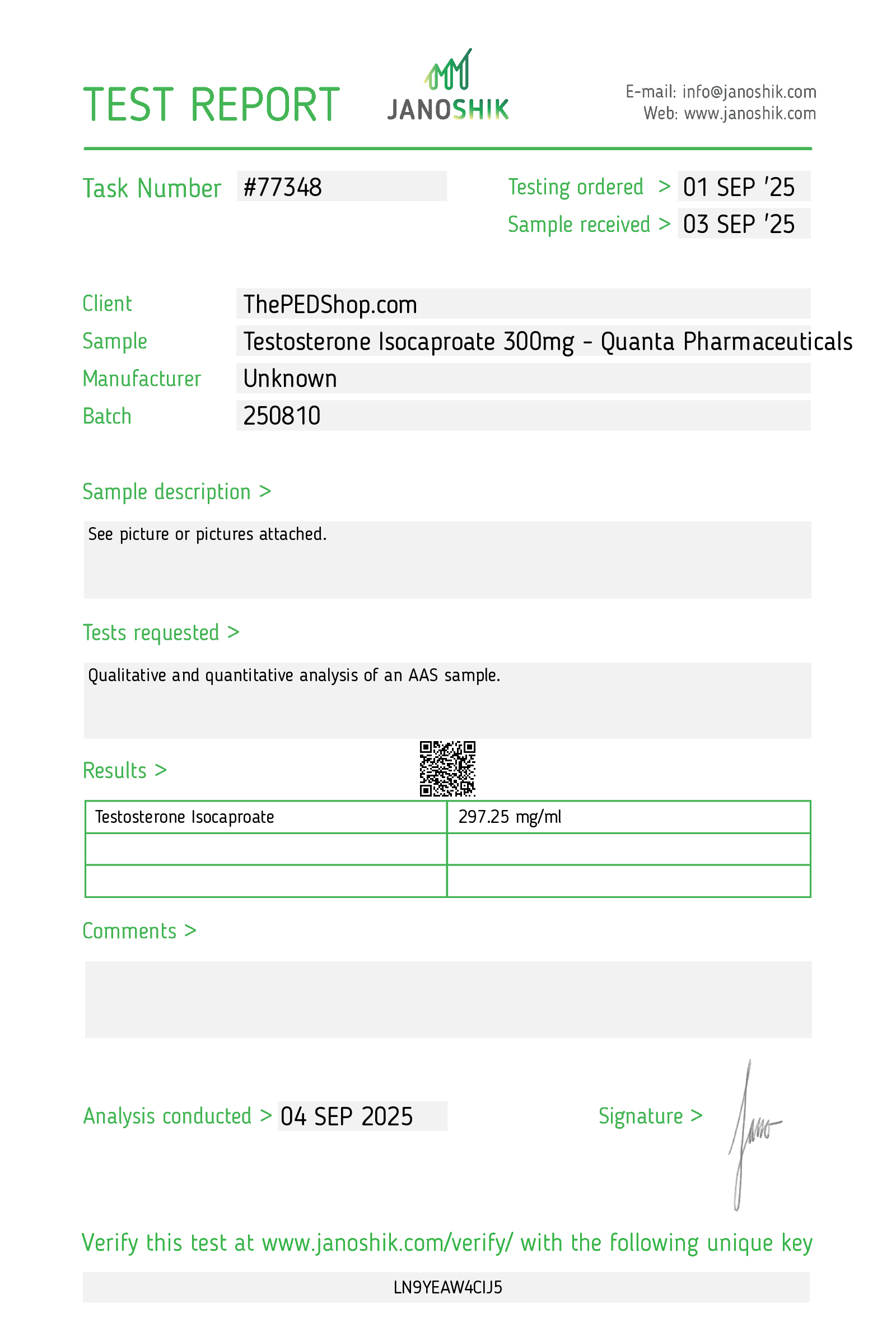Quanta Pharma Testosterone Isocaproate - Image 3